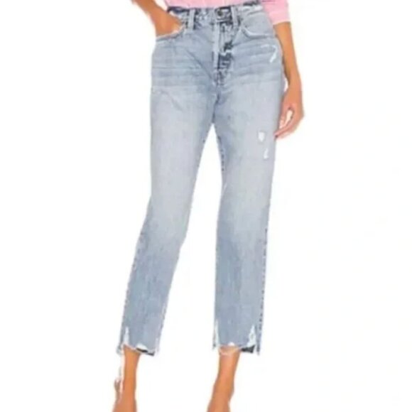 PISTOLA Charlie Distressed Straight Cropped Jeans in Ruthless - Picture 2 of 7